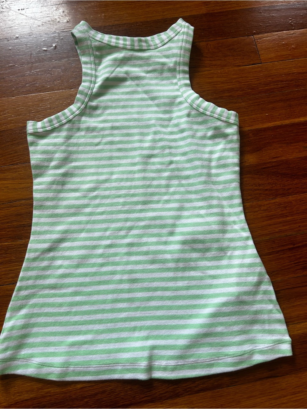 Maeve Green and White Striped Racerback Tank